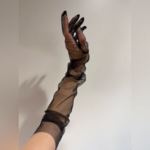 Elegant Black Sheer Gloves (tulle)